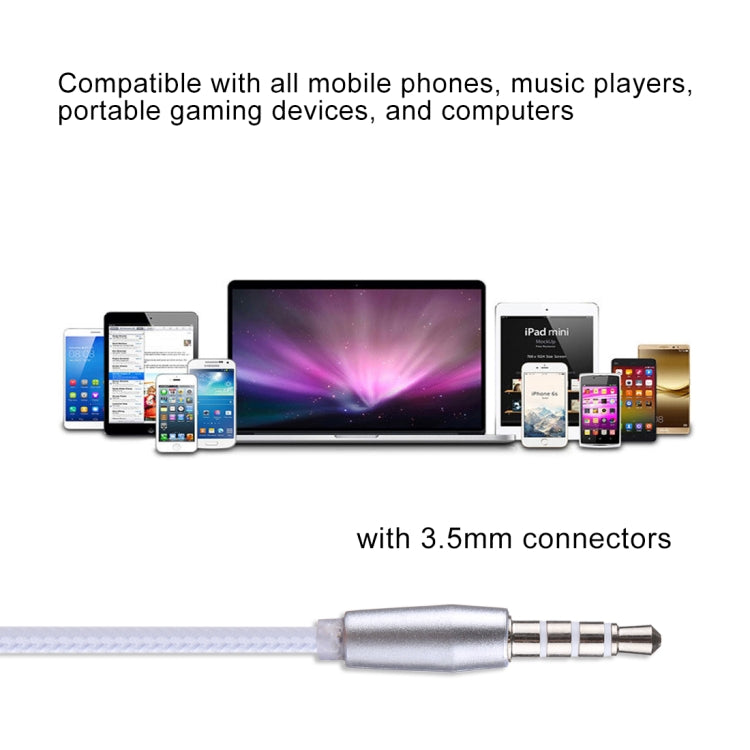 E-03 1.2m Bass Stereo Sound In-ear Wire Control Earphone with Mic, For iPhone, iPad, Galaxy, Huawei, Xiaomi, LG, HTC and Other Smartphones