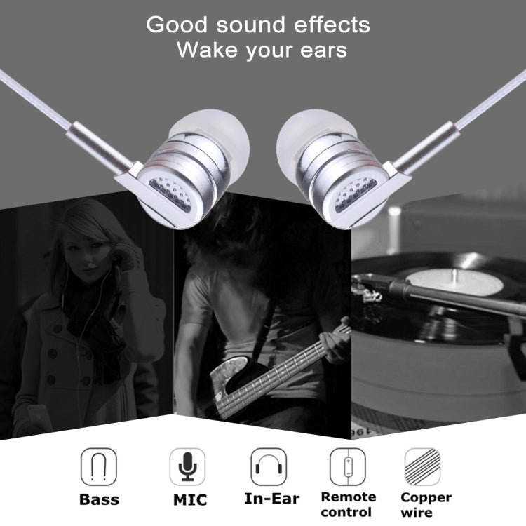 E-03 1.2m Bass Stereo Sound In-ear Wire Control Earphone with Mic, For iPhone, iPad, Galaxy, Huawei, Xiaomi, LG, HTC and Other Smartphones