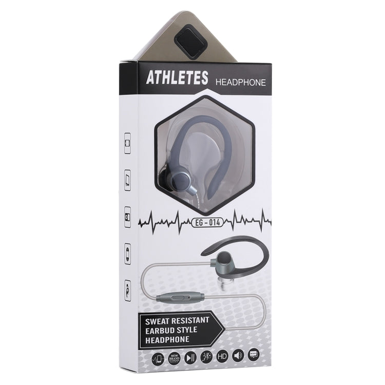 EG-014 1.2m Sweat Resistant Earbud Style Wire Control Earphone with Mic, For iPhone, iPad, Galaxy, Huawei, Xiaomi, LG, HTC and Other Smartphones