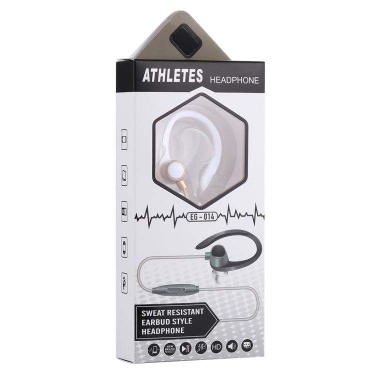 EG-014 1.2m Sweat Resistant Earbud Style Wire Control Earphone with Mic, For iPhone, iPad, Galaxy, Huawei, Xiaomi, LG, HTC and Other Smartphones