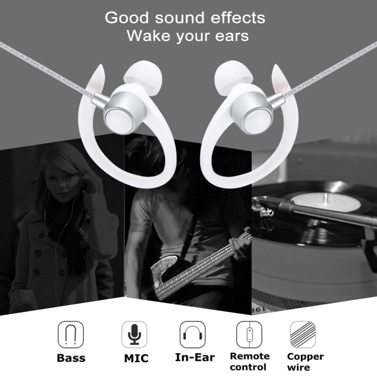 EG-014 1.2m Sweat Resistant Earbud Style Wire Control Earphone with Mic, For iPhone, iPad, Galaxy, Huawei, Xiaomi, LG, HTC and Other Smartphones