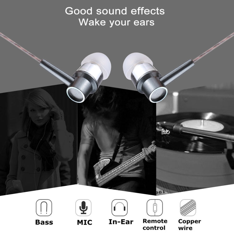 XS-001 1.2m Bass Stereo Sound In-ear Wire Control Sports Earphone with Mic, For iPhone, iPad, Galaxy, Huawei, Xiaomi, LG, HTC and Other Smartphones