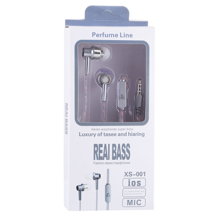 XS-001 1.2m Bass Stereo Sound In-ear Wire Control Sports Earphone with Mic, For iPhone, iPad, Galaxy, Huawei, Xiaomi, LG, HTC and Other Smartphones