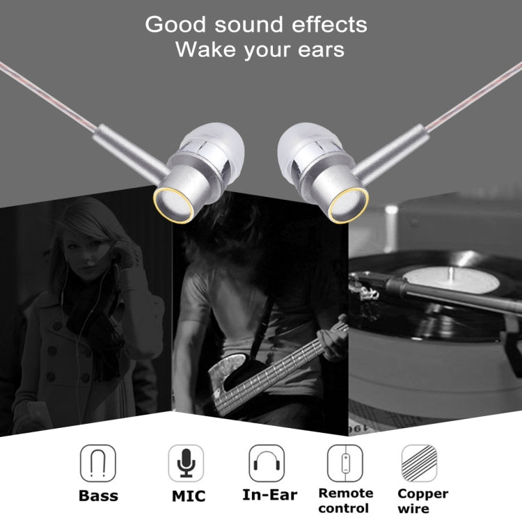 XS-001 1.2m Bass Stereo Sound In-ear Wire Control Sports Earphone with Mic, For iPhone, iPad, Galaxy, Huawei, Xiaomi, LG, HTC and Other Smartphones