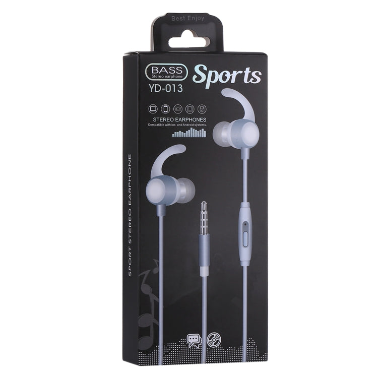 YD-013 1.2m Bass Stereo Sound In-ear Wire Control Sports Earphone with Mic, For iPhone, iPad, Galaxy, Huawei, Xiaomi, LG, HTC and Other Smartphones