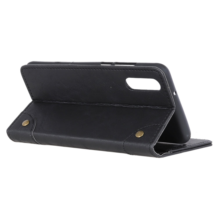 Copper Buckle Retro Crazy Horse Texture Horizontal Flip Leather Case for Galaxy A70, with Holder & Card Slots & Wallet