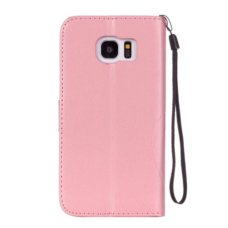 For Galaxy S7 Edge / G935 Heart Diamond Encrusted Flowers Embossing Horizontal Flip Leather Case with Holder & Card Slots & Wallet & Lanyard