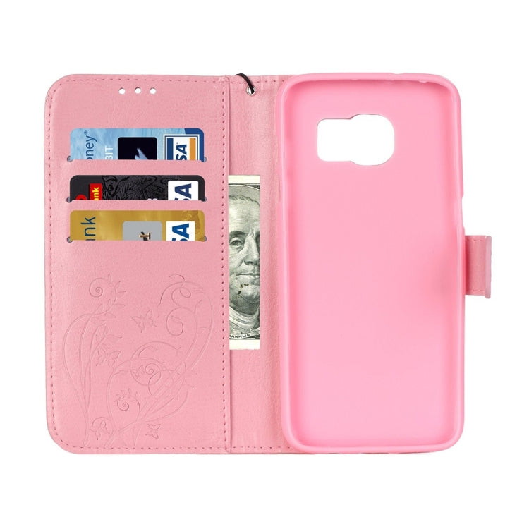 For Galaxy S7 Edge / G935 Heart Diamond Encrusted Flowers Embossing Horizontal Flip Leather Case with Holder & Card Slots & Wallet & Lanyard