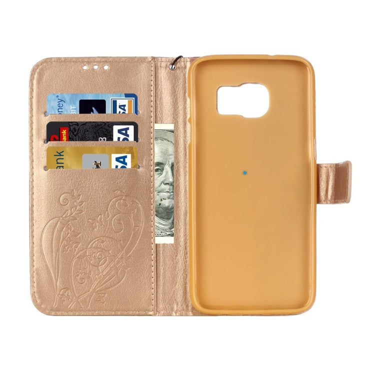 For Galaxy S7 Edge / G935 Heart Diamond Encrusted Flowers Embossing Horizontal Flip Leather Case with Holder & Card Slots & Wallet & Lanyard