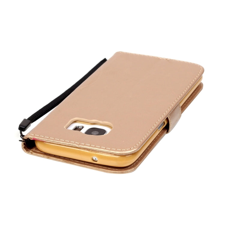 For Galaxy S7 Edge / G935 Heart Diamond Encrusted Flowers Embossing Horizontal Flip Leather Case with Holder & Card Slots & Wallet & Lanyard