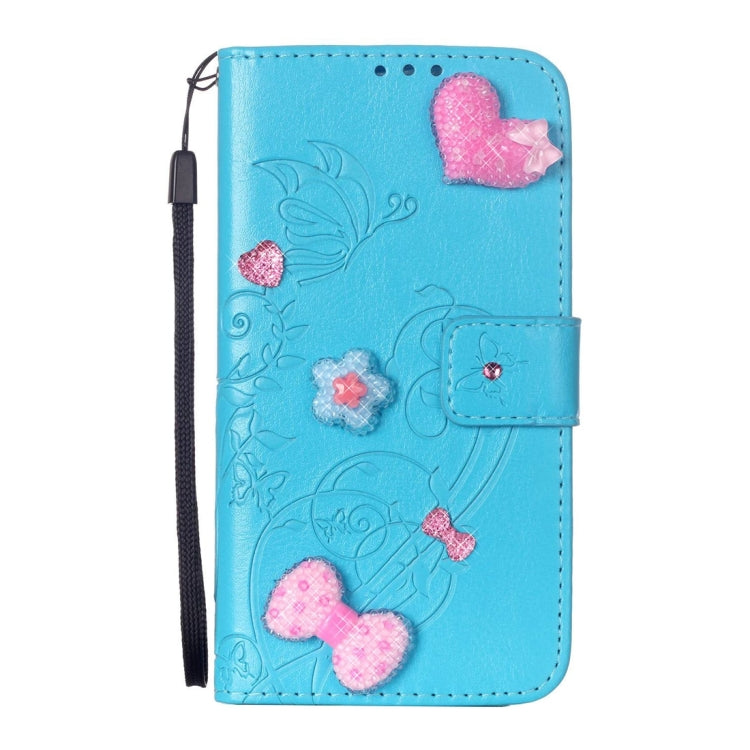 For Galaxy S7 Edge / G935 Heart Diamond Encrusted Flowers Embossing Horizontal Flip Leather Case with Holder & Card Slots & Wallet & Lanyard