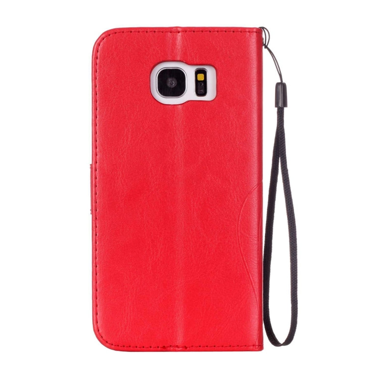 For Galaxy S7 Edge / G935 Heart Diamond Encrusted Flowers Embossing Horizontal Flip Leather Case with Holder & Card Slots & Wallet & Lanyard
