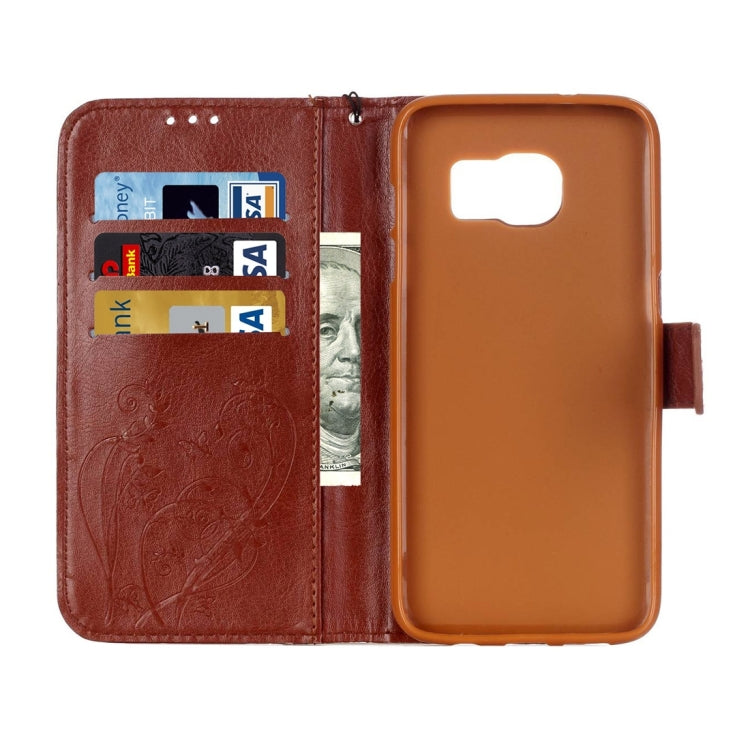 For Galaxy S7 Edge / G935 Heart Diamond Encrusted Flowers Embossing Horizontal Flip Leather Case with Holder & Card Slots & Wallet & Lanyard