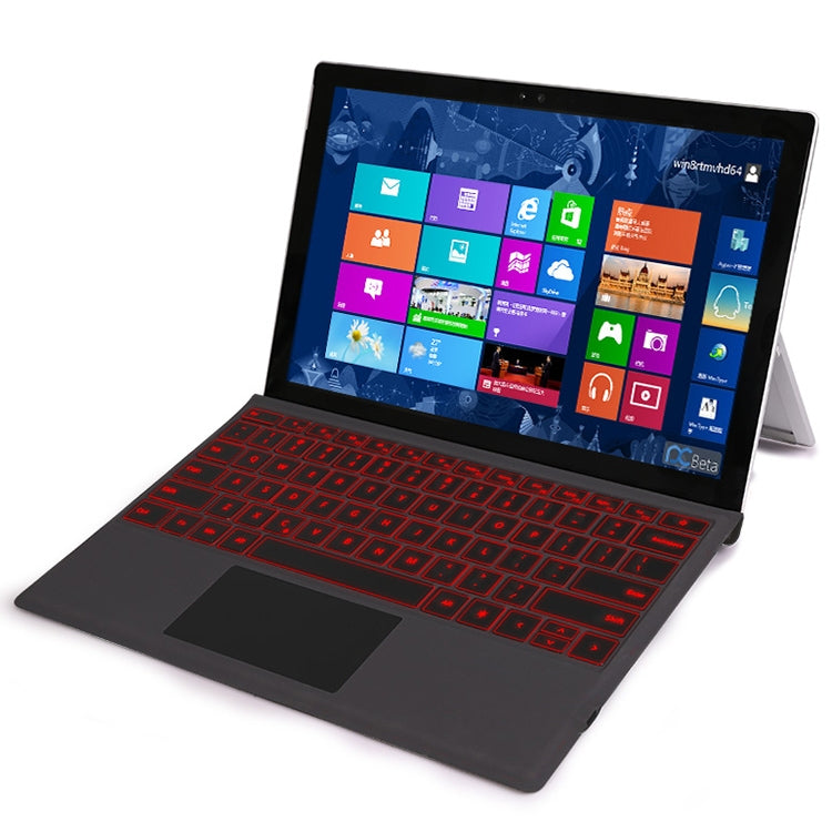 HB187B Magnetic Charging Bluetooth V3.0 Backlight Keyboard + Microfiber Leather Tablet Case for Microsoft Surface Pro3 / Pro4 / Pro2017(Grey)