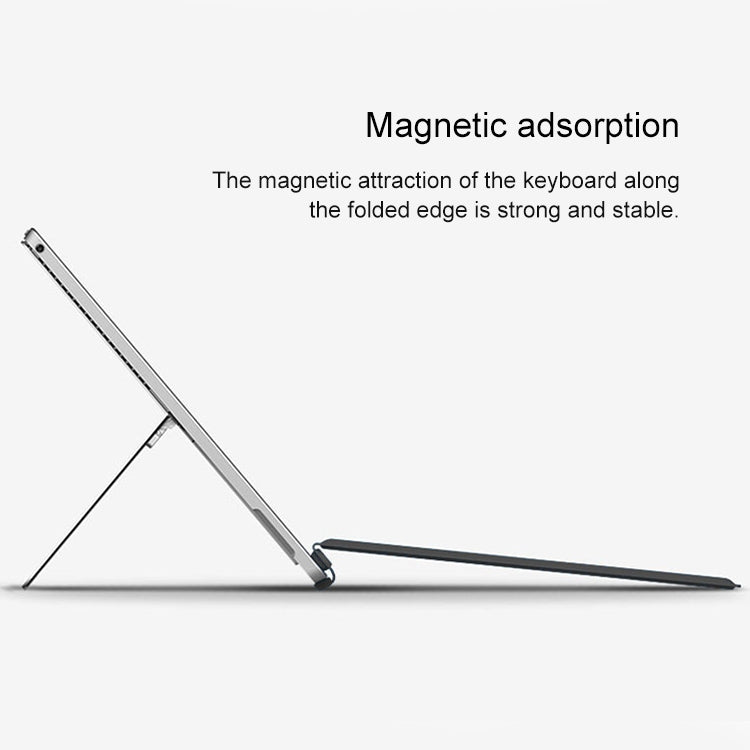 HB187B Magnetic Charging Bluetooth V3.0 Backlight Keyboard + Microfiber Leather Tablet Case for Microsoft Surface Pro3 / Pro4 / Pro2017(Grey)