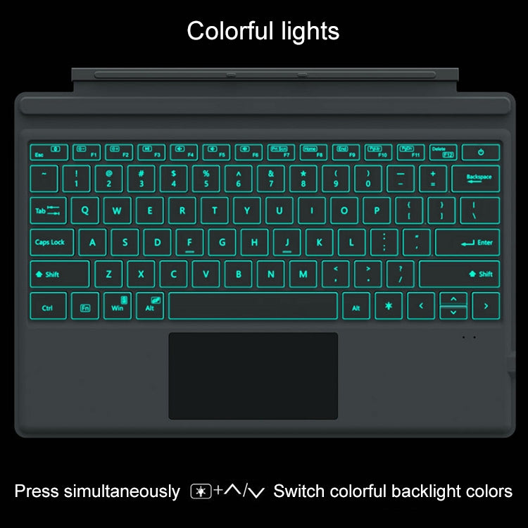 HB187B Magnetic Charging Bluetooth V3.0 Backlight Keyboard + Microfiber Leather Tablet Case for Microsoft Surface Pro3 / Pro4 / Pro2017(Grey)