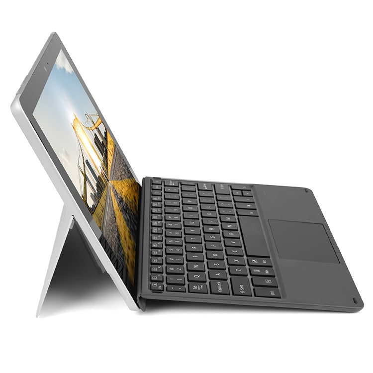 HB216B Magnetic Charging Bluetooth V3.0 Backlight Keyboard + Microfiber Leather Tablet Case for Microsoft Surface Go 10 inch(Black)