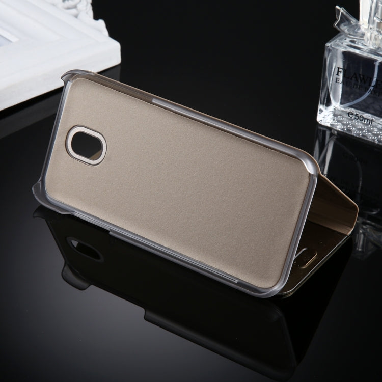 For Galaxy J3 (2017) (EU Version) Electroplating Mirror Horizontal Flip Leather Case with Holder