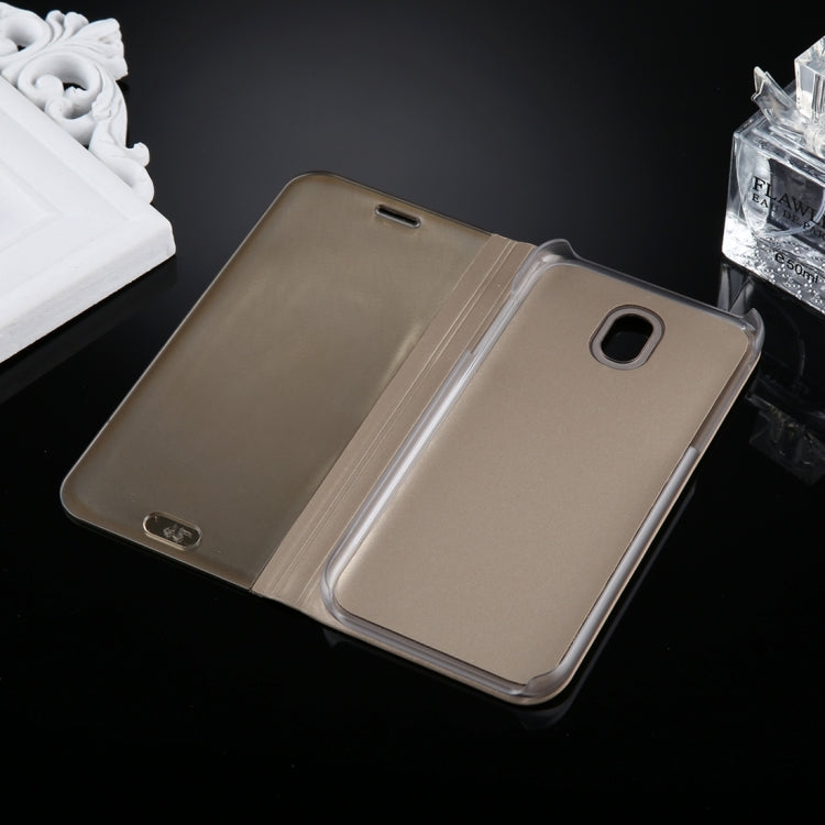 For Galaxy J3 (2017) (EU Version) Electroplating Mirror Horizontal Flip Leather Case with Holder