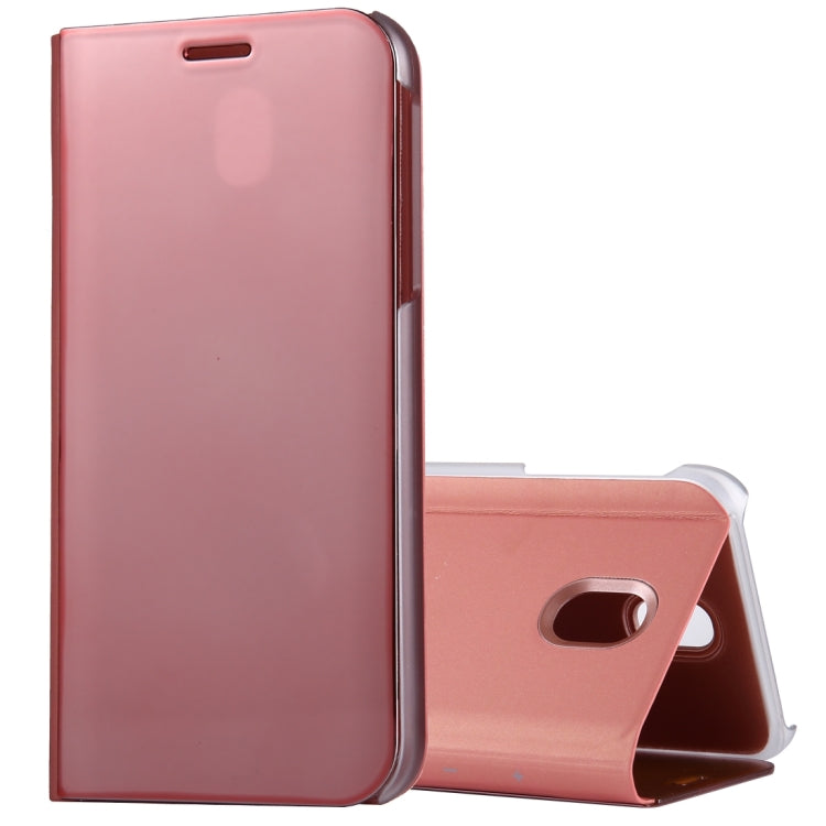 For Galaxy J3 (2017) (EU Version) Electroplating Mirror Horizontal Flip Leather Case with Holder