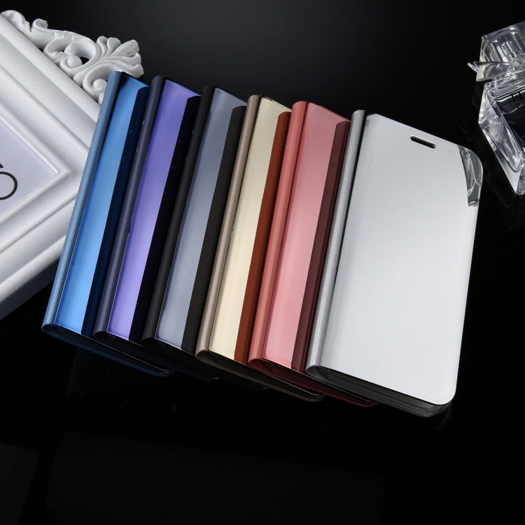 For Galaxy J3 (2017) (EU Version) Electroplating Mirror Horizontal Flip Leather Case with Holder