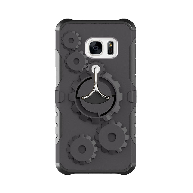 For Galaxy S7 Gearwheel Style TPU + PC Multi-function Outdoor Sports Protective Back Cover Case With 360 Degree Rotatable Holder & Armband