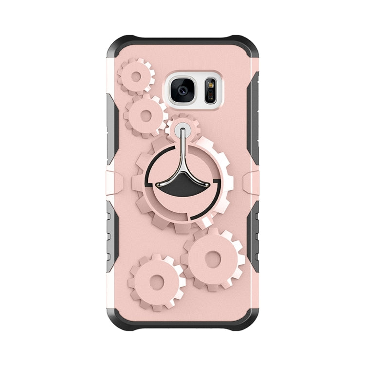 For Galaxy S7 Gearwheel Style TPU + PC Multi-function Outdoor Sports Protective Back Cover Case With 360 Degree Rotatable Holder & Armband