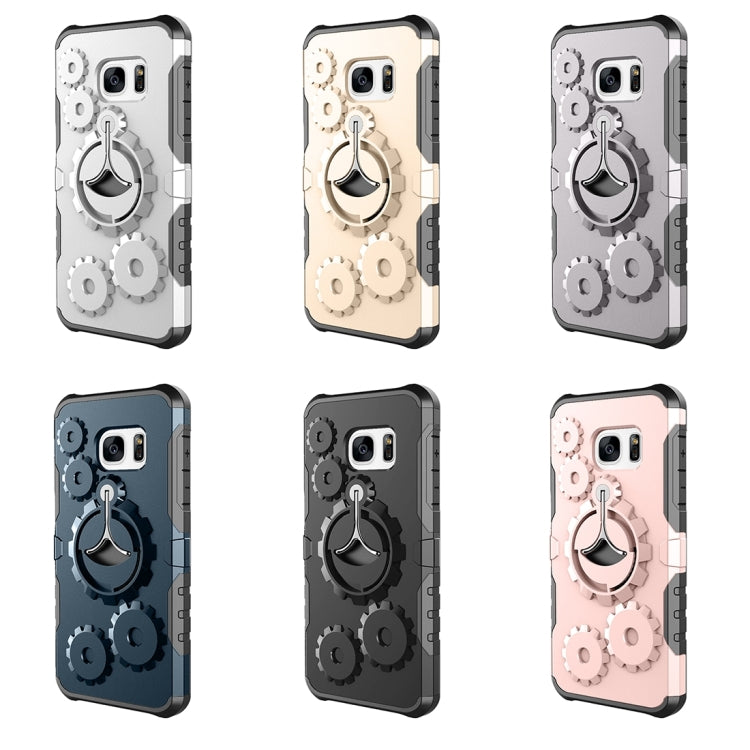 For Galaxy S7 Gearwheel Style TPU + PC Multi-function Outdoor Sports Protective Back Cover Case With 360 Degree Rotatable Holder & Armband