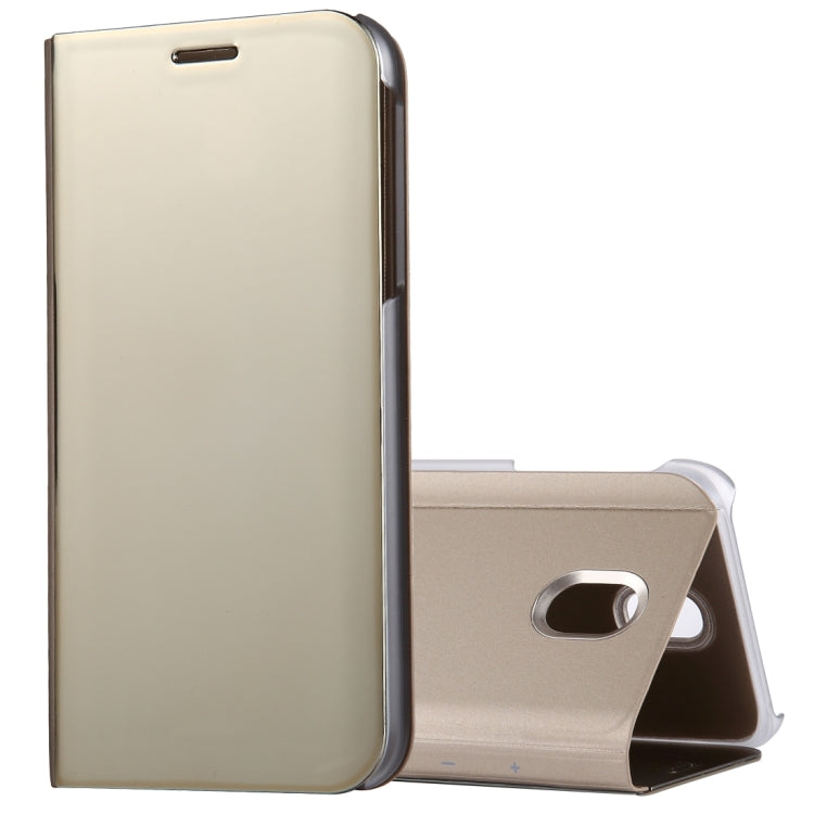 For Galaxy J7 (2017) (EU Version) Electroplating Mirror Horizontal Flip Leather Case with Holder