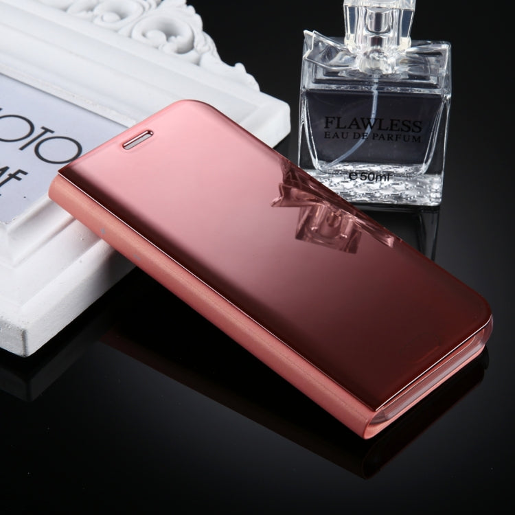 For Galaxy J7 (2017) (EU Version) Electroplating Mirror Horizontal Flip Leather Case with Holder
