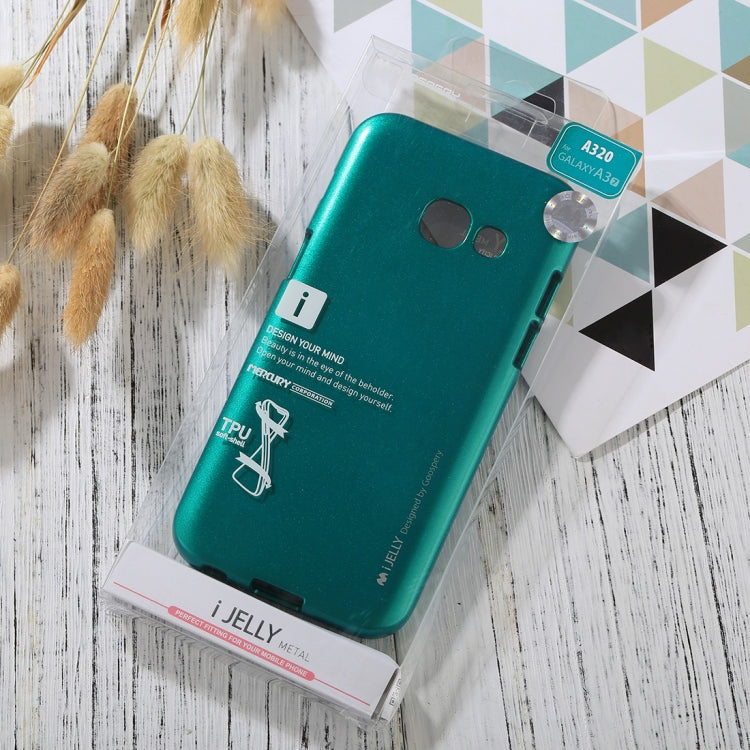 GOOSPERY I JELLY METAL Series for Galaxy A3 (2017) Full Coverage TPU Protective Back Cover Case