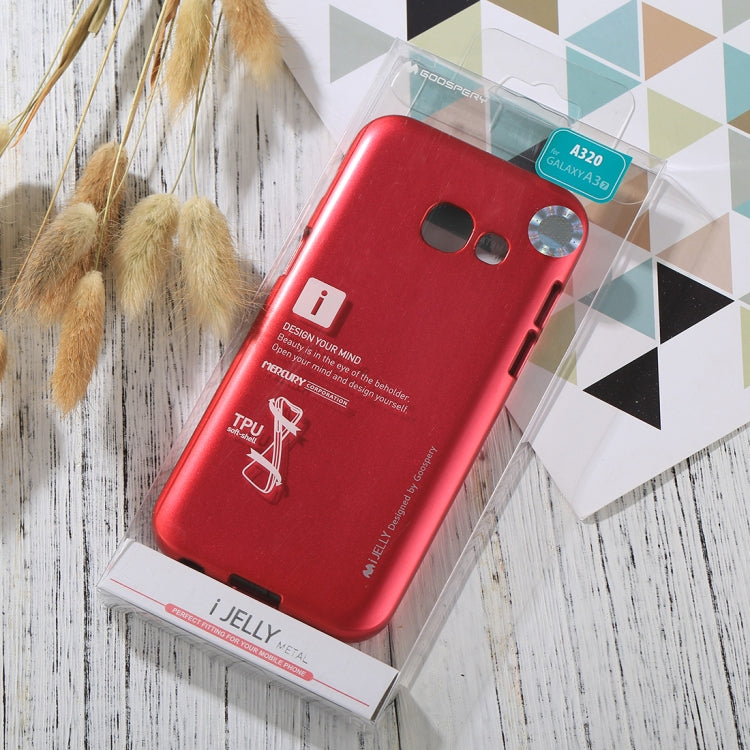 GOOSPERY I JELLY METAL Series for Galaxy A3 (2017) Full Coverage TPU Protective Back Cover Case