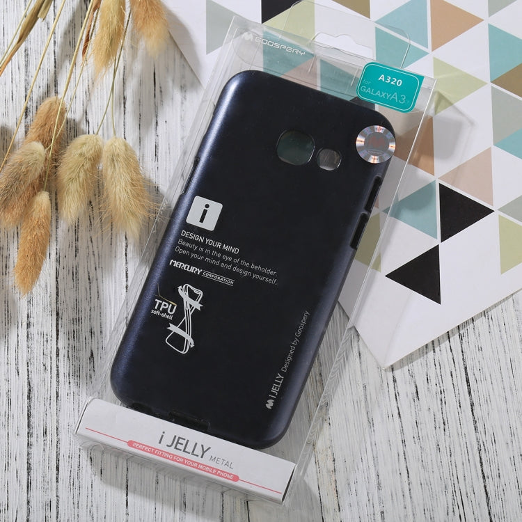 GOOSPERY I JELLY METAL Series for Galaxy A3 (2017) Full Coverage TPU Protective Back Cover Case