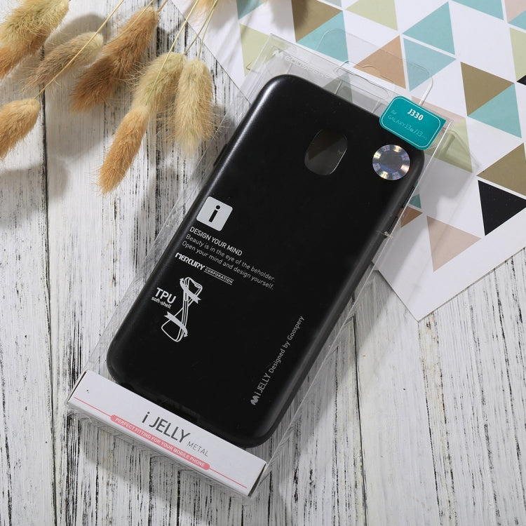 GOOSPERY I JELLY METAL Series for Galaxy J3 (2017) ( EU Version) Full Coverage TPU Protective Back Cover Case