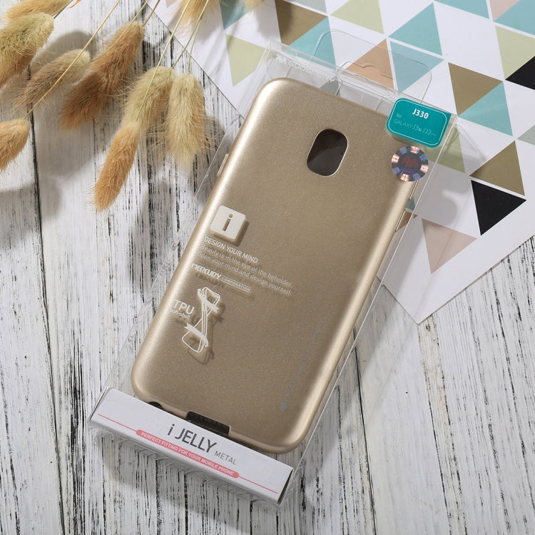 GOOSPERY I JELLY METAL Series for Galaxy J3 (2017) ( EU Version) Full Coverage TPU Protective Back Cover Case