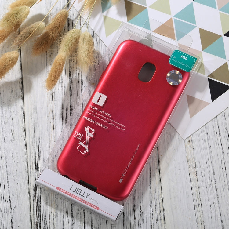 GOOSPERY I JELLY METAL Series for Galaxy J3 (2017) ( EU Version) Full Coverage TPU Protective Back Cover Case