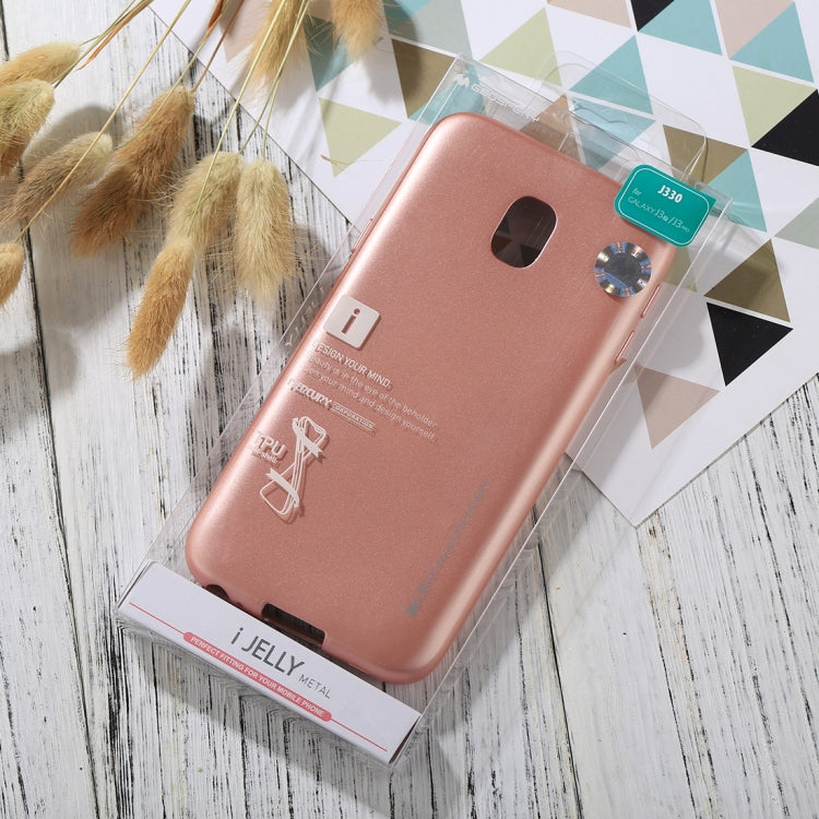 GOOSPERY I JELLY METAL Series for Galaxy J3 (2017) ( EU Version) Full Coverage TPU Protective Back Cover Case