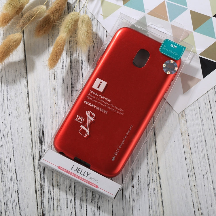 GOOSPERY I JELLY METAL Series for Galaxy J3 (2017) ( EU Version) Full Coverage TPU Protective Back Cover Case