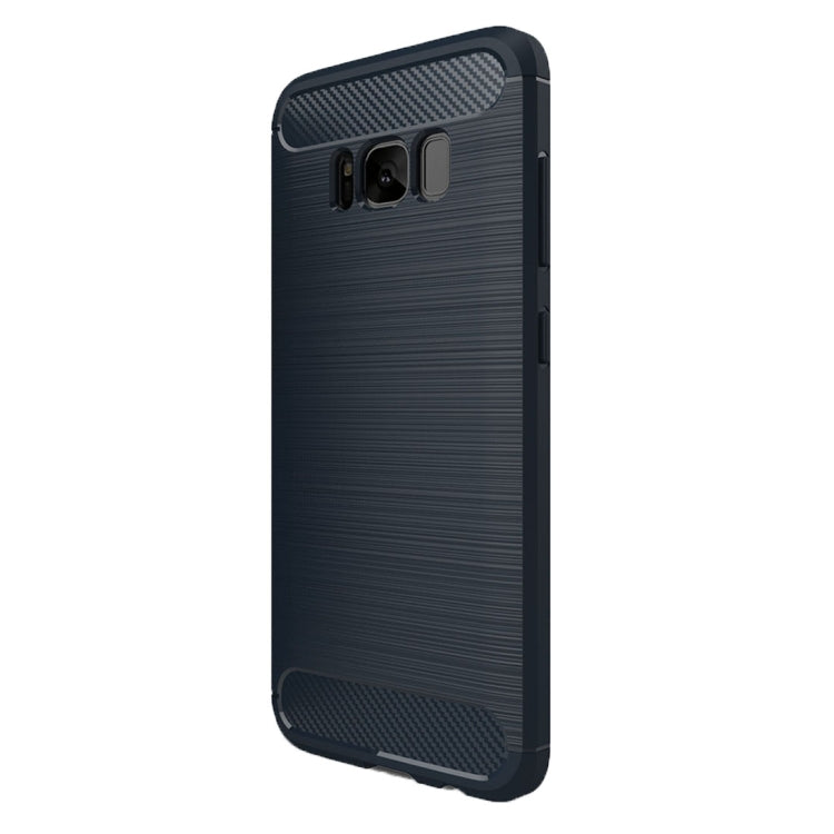 For Galaxy S8 Brushed Carbon Fiber Texture Shockproof TPU Protective Cover Case