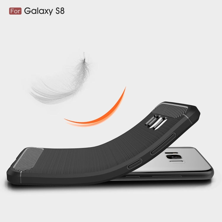 For Galaxy S8 Brushed Carbon Fiber Texture Shockproof TPU Protective Cover Case