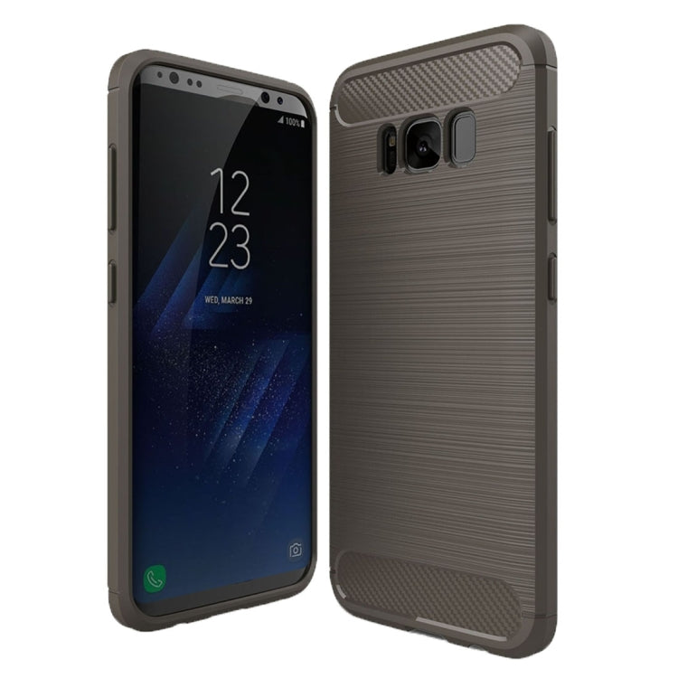 For Galaxy S8 Brushed Carbon Fiber Texture Shockproof TPU Protective Cover Case
