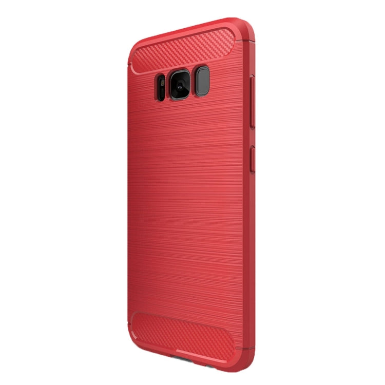 For Galaxy S8 Brushed Carbon Fiber Texture Shockproof TPU Protective Cover Case