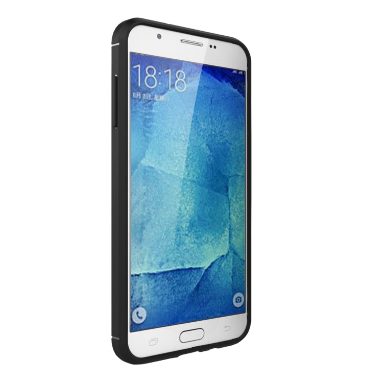 For Galaxy J7 (2017) (US Version) Brushed Carbon Fiber Texture Shockproof TPU Protective Cover Case