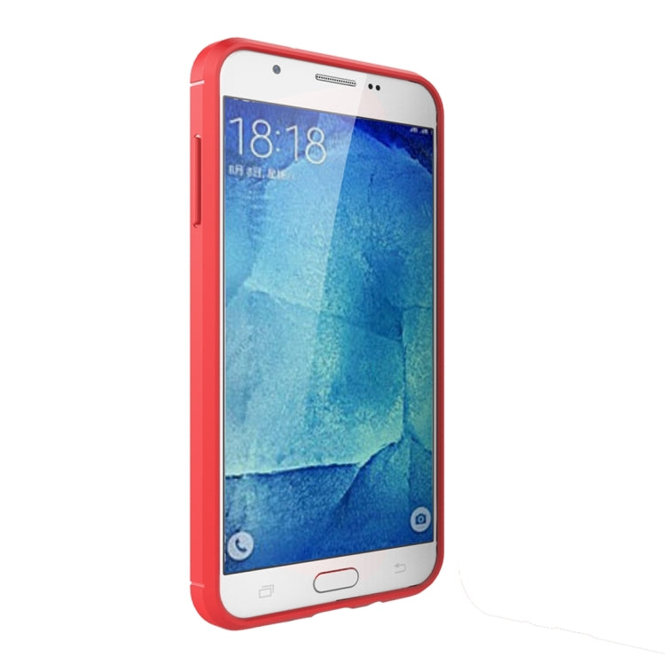 For Galaxy J7 (2017) (US Version) Brushed Carbon Fiber Texture Shockproof TPU Protective Cover Case