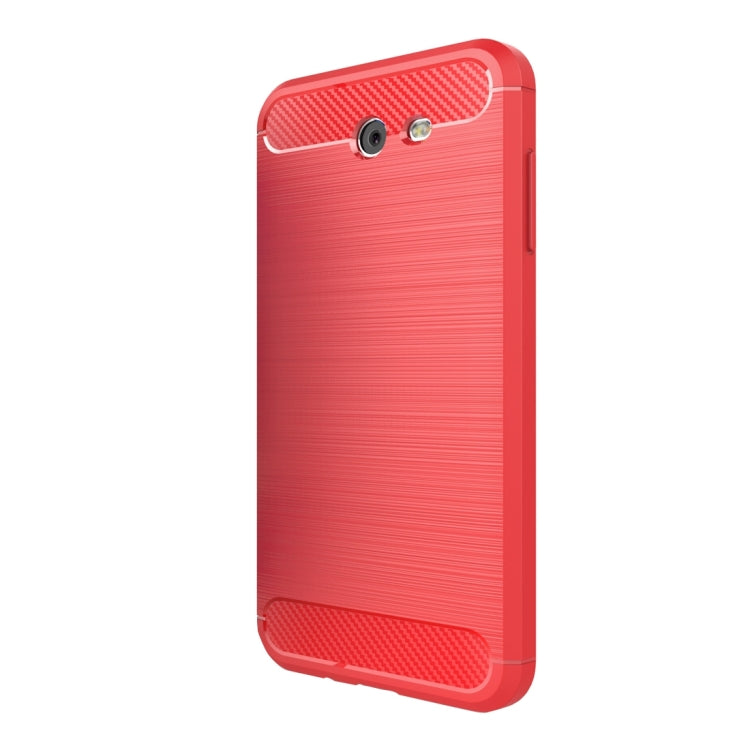 For Galaxy J7 (2017) (US Version) Brushed Carbon Fiber Texture Shockproof TPU Protective Cover Case