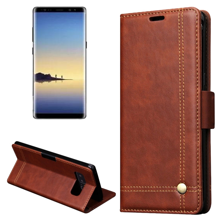 For Galaxy Note 8 Retro Crazy Horse Texture Casual Style with Absorption Horizontal Flip Leather Case with Holder & Card Slots & Wallet