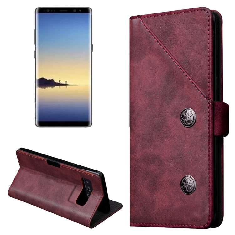 For Galaxy Note 8 Bronze Texture Casual Style with Absorption Horizontal Flip Leather Case with Holder & Card Slots