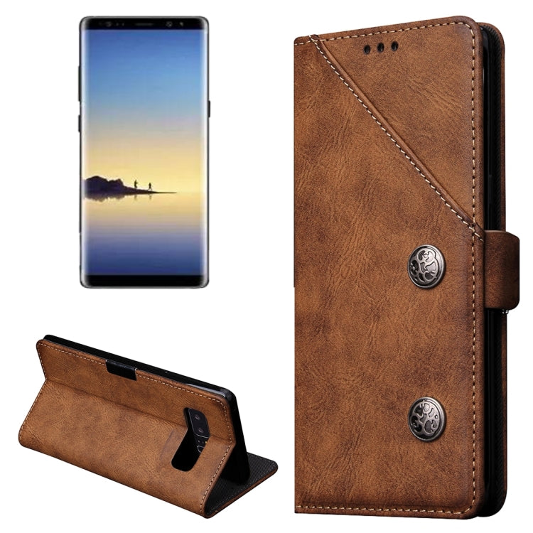 For Galaxy Note 8 Bronze Texture Casual Style with Absorption Horizontal Flip Leather Case with Holder & Card Slots
