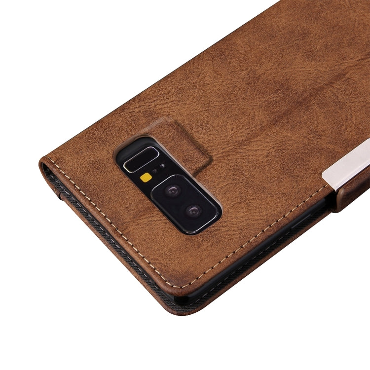 For Galaxy Note 8 Bronze Texture Casual Style with Absorption Horizontal Flip Leather Case with Holder & Card Slots