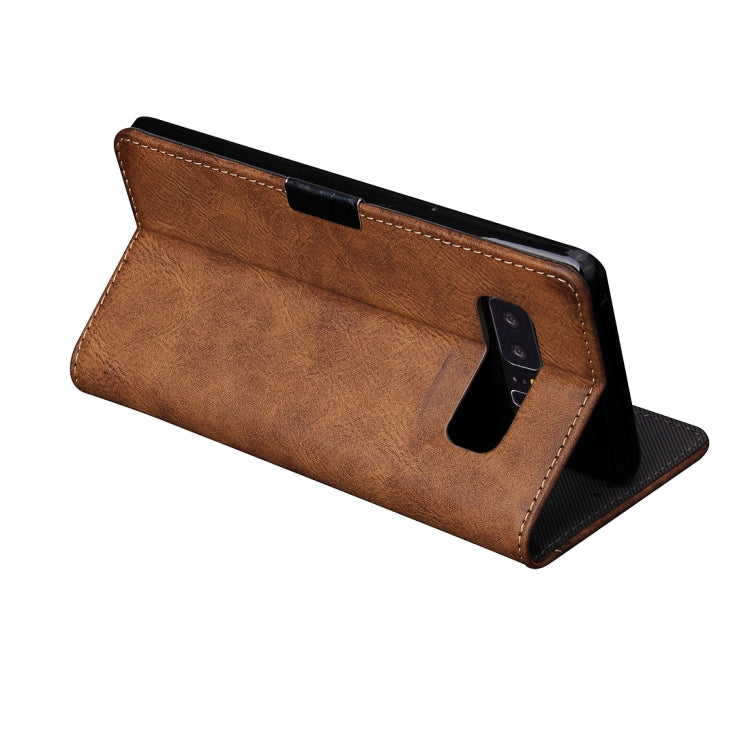 For Galaxy Note 8 Bronze Texture Casual Style with Absorption Horizontal Flip Leather Case with Holder & Card Slots